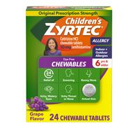 ZYRTEC 24 Hr 10 mg Allergy Chews for Ages 6+, Grap...
️