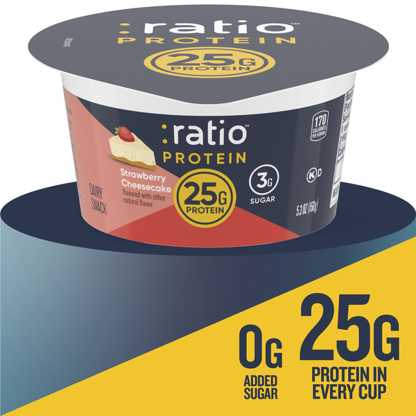 Ratio Protein Strawberry Cheesecake Yogurt Cultured Dairy Snack