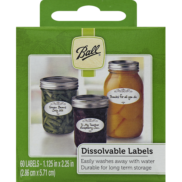 Ball Labels, Dissolvable - 1.6 X 3