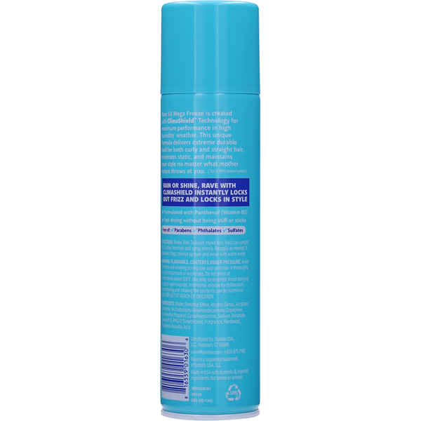Rave 5x Mega Freeze Unscented Hair Spray