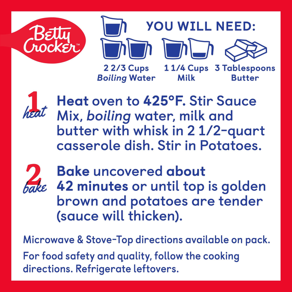 Betty Crocker Family Size Au Gratin Casserole Potatoes