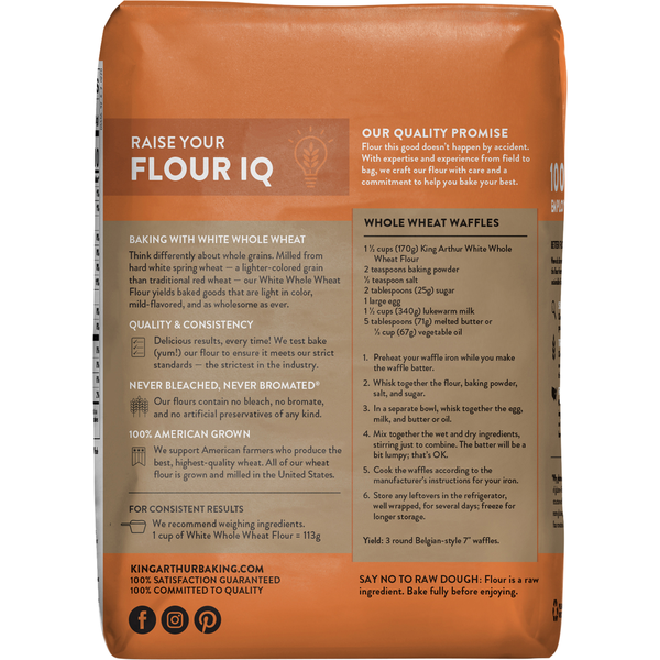 King Arthur Baking Company White Whole Wheat Flour, Stone-Ground