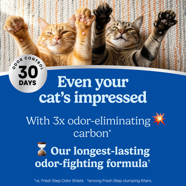 Fresh Step Heavy Duty Odor Block Multi Cat Clumping Litter with Febreze Freshness