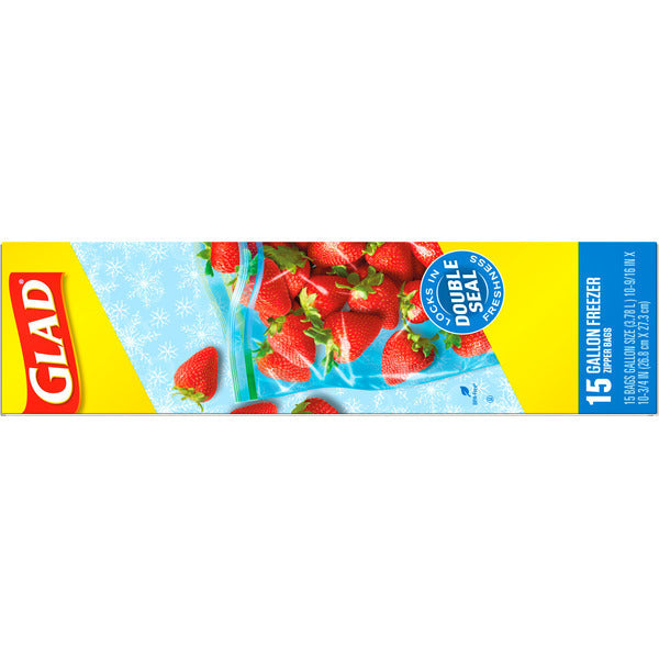 Glad Zipper Bag Extra Wide Seal Freezer Bags