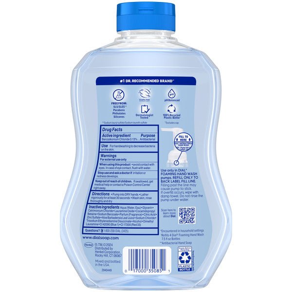 Dial Antibacterial Defense Spring Water Foaming Hand Soap Refill, 30 fl oz
