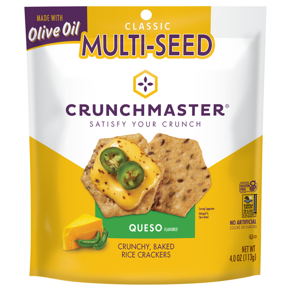 Crunchmaster Classic Multi-Seed Queso Flavored Rice Crackers