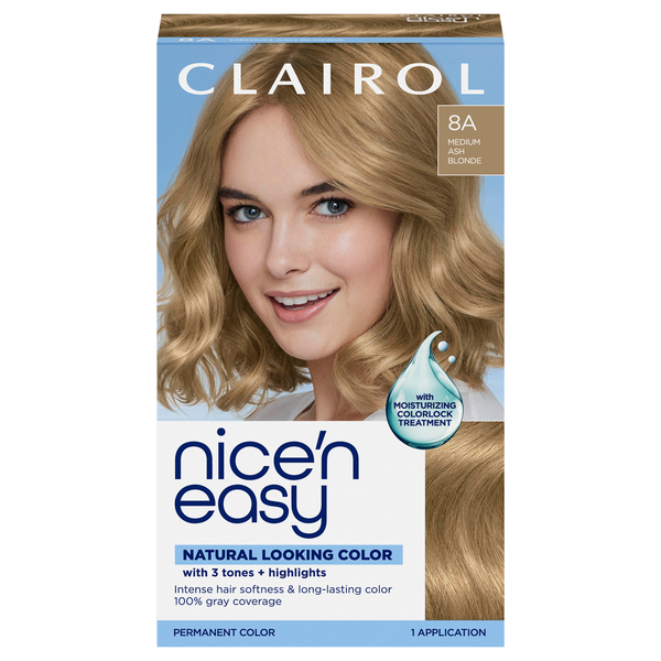Nice’n Easy Medium Ash Blonde 8A Permanent Hair Color
