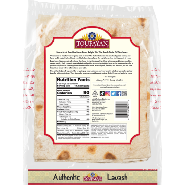 Toufayan Bakeries Authentic Lavash