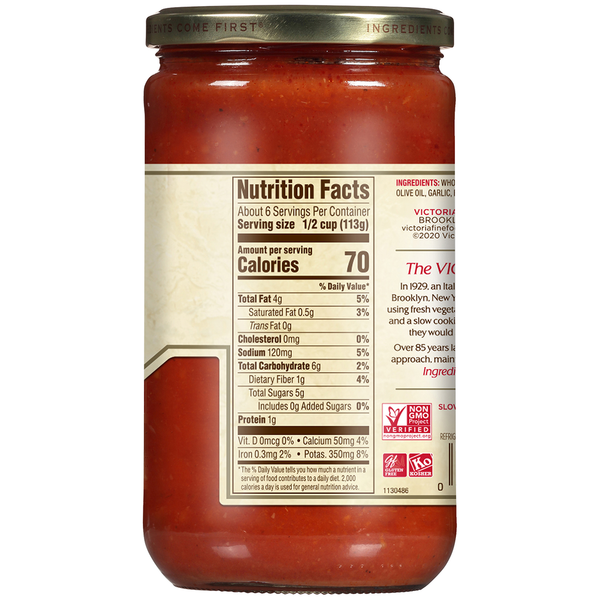 Victoria Low Sodium Marinara Sauce