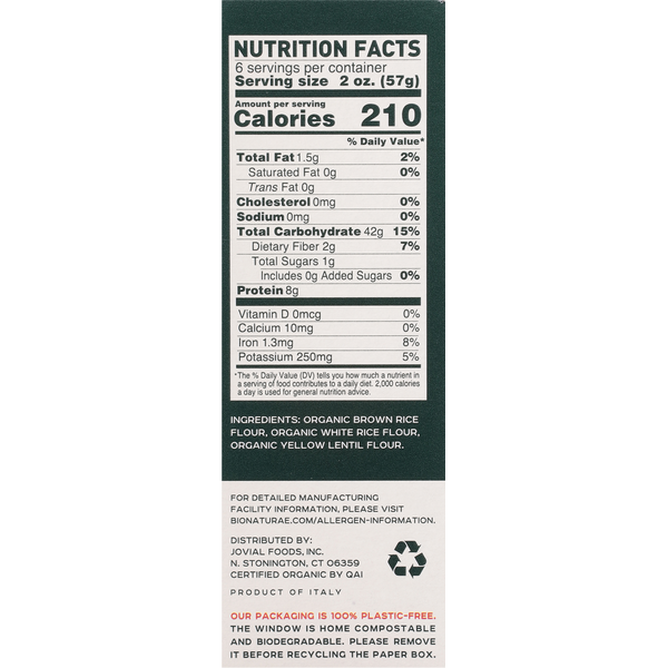 Bionaturae Penne Rigate, Gluten Free