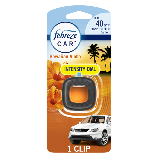 Febreze Car Odor-Fighting Air Freshener Vent Clip, Hawaiian Aloha, 1 count DestGlow