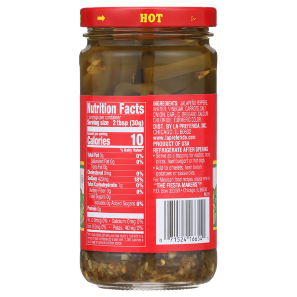 La Preferida HOT Jalapeno Nacho Slices with Carrots