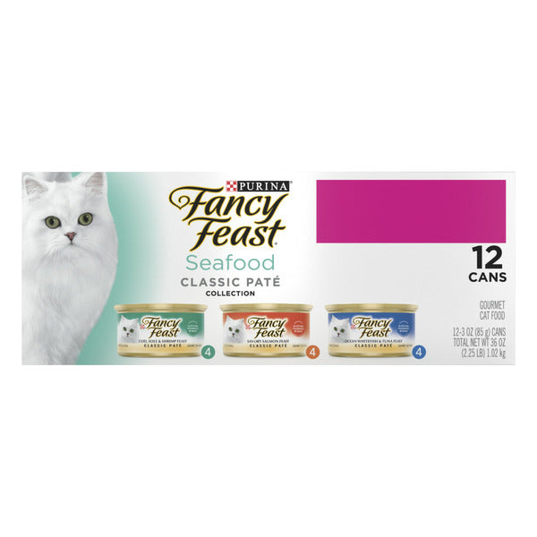 Purina Fancy Feast Seafood Classic Pate Collection Grain Free Wet Cat Food