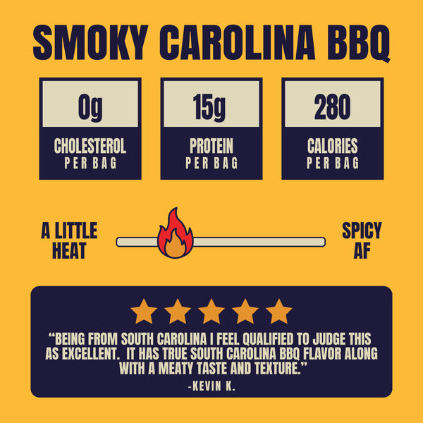 Louisville Vegan Jerky Smoky Carolina BBQ, Plant-Based Jerky