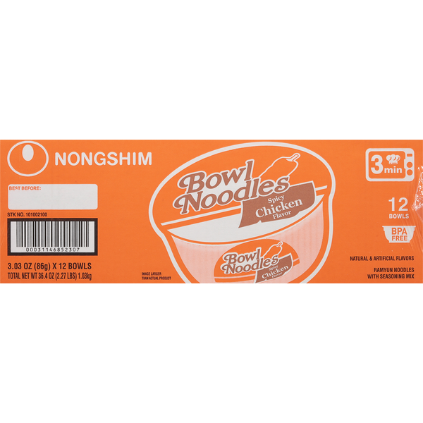 Nongshim Bowl Noodles, Spicy Chicken Flavor