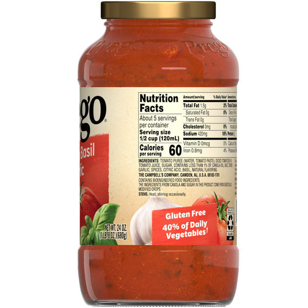 Prego Tomato Basil Garlic Pasta Sauce