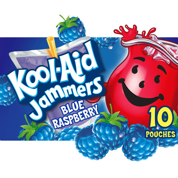 Kool-Aid Jammers Blue Raspberry Flavored Kids 0% Juice Drink Pouches