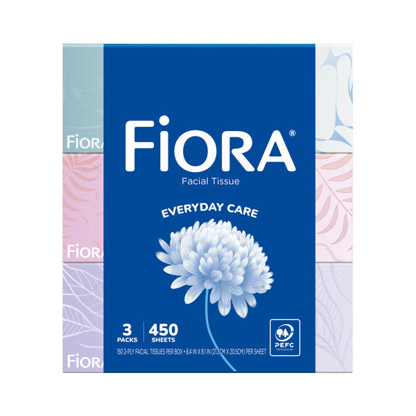 Fiora Facial Tissue, 2Ply, Flat Box