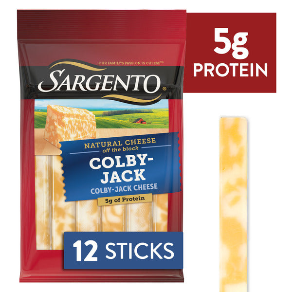 Sargento Natural Colby-Jack Cheese Sticks, 12-Count