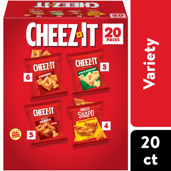 Cheez-It Variety Pack Cheese Crackers, Baked Snack Crackers, Grab n&