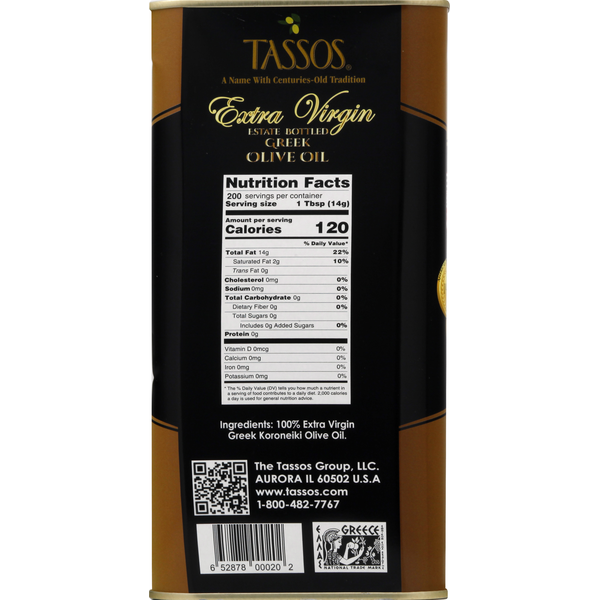 Tassos Olive Oil, Extra Virgin, Estate Bottled, Greek