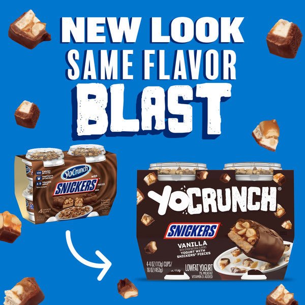 YoCrunch Vanilla Lowfat Yogurt with Snickers Pieces