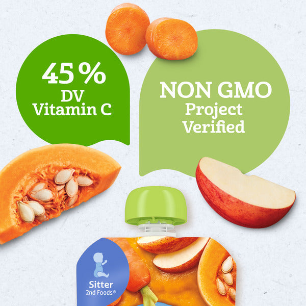 Gerber Stage 2 Baby Food Organic Apple Carrot Squash Puree Pouch
