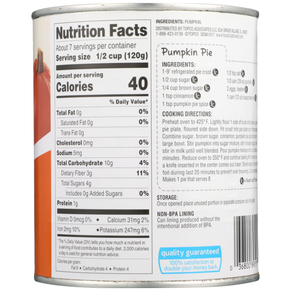 Food Club 100% Pure Pumpkin