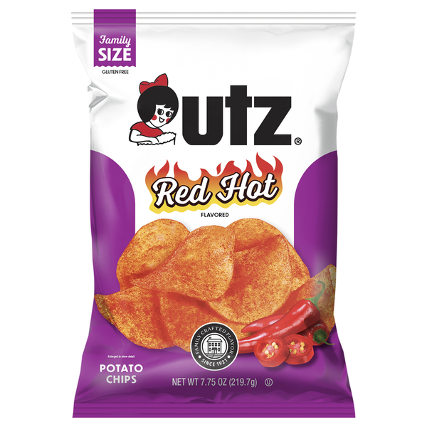 Utz Red Hot Flavored Potato Chips Family Size