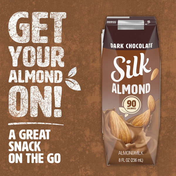 Silk Shelf-Stable Almond Milk Singles, Dark Chocolate, Dairy-Free, Vegan, Non-GMO Project Verified, 8 oz.