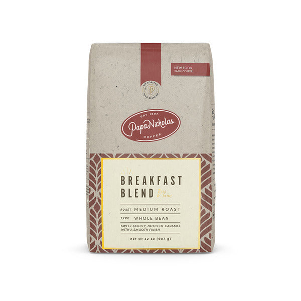 PapaNicholas Coffee Breakfast Blend, Light Roast Whole Bean Coffee