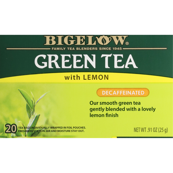 Bigelow Green Tea, with Lemon, Decaffeinated, Tea Bags