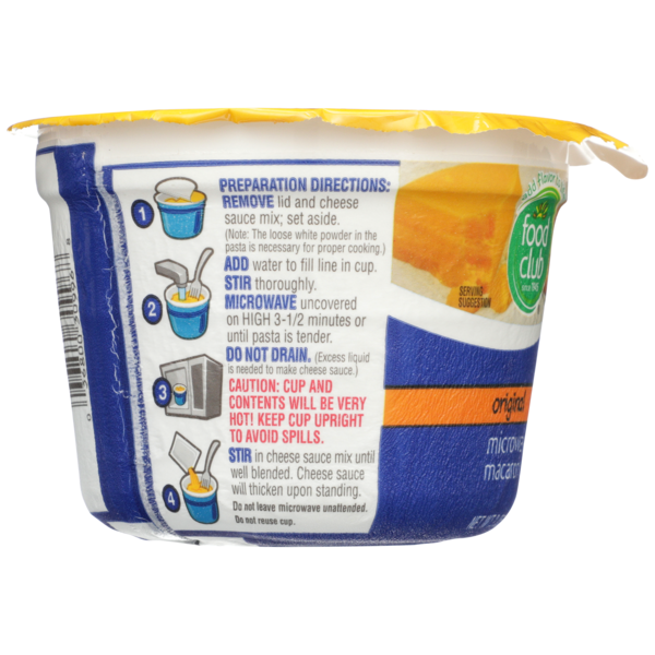 Food Club Original Microwaveable Macaroni & Cheese Dinner