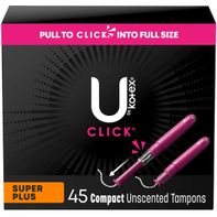 U by Kotex Click Compact Unscented Tampons, Super ...
️