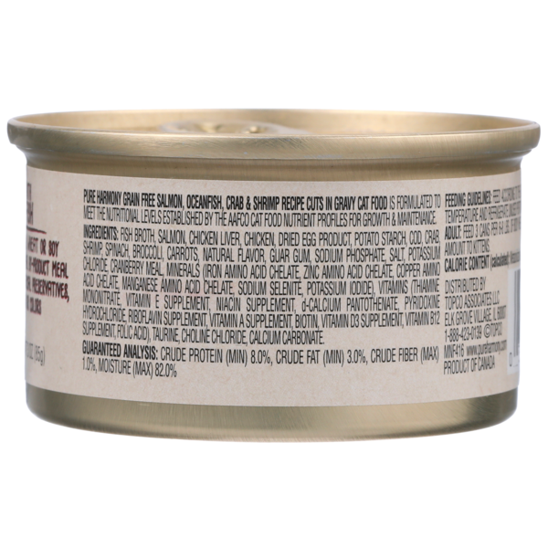 Pure Harmony Grain Free Salmon, Oceanfish, Crab & Shrimp Recipe Cuts In Gravy Cat Food