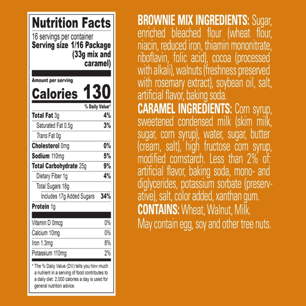 GHIRARDELLI Caramel Walnut Premium Brownie Mix, Includes Caramel and Real Walnuts