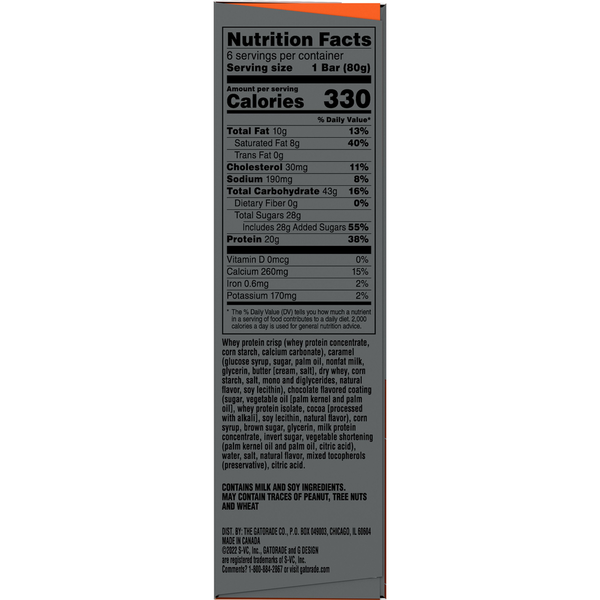 Gatorade Chocolate Chip Protein Bars