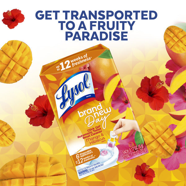 Lysol Click Gel Automatic Toilet Bowl Cleaner, Mango & Hibiscus