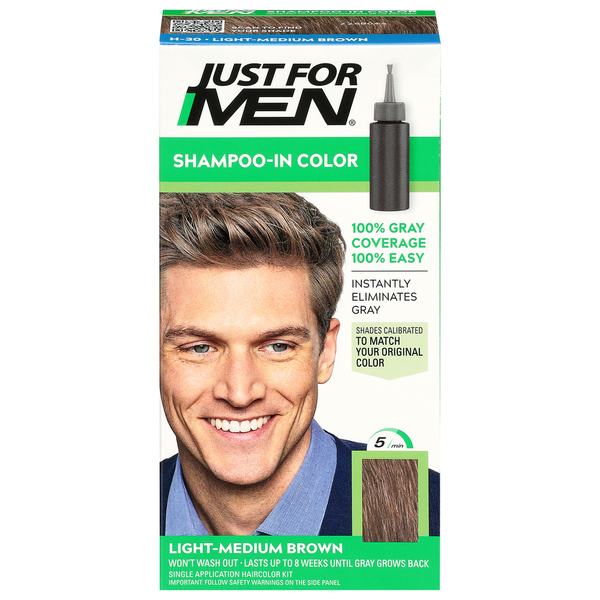 Just For Men Light-Medium Brown Shampoo-In Color