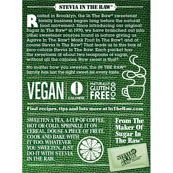 Stevia In The Raw Sweetener, Zero Calorie