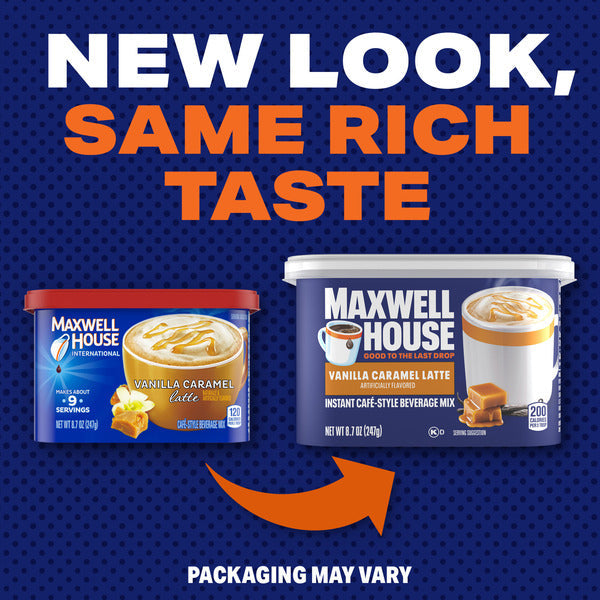Maxwell House Vanilla Caramel Latte Instant Cafe-Style Beverage Mix