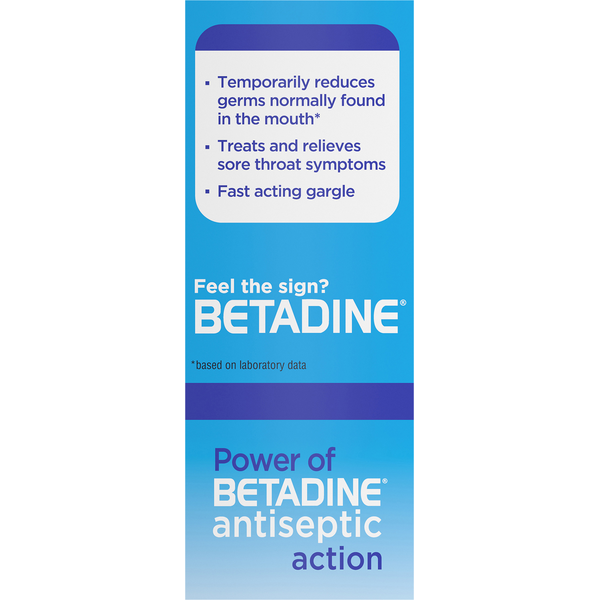 Betadine Medicated Gargle, Sore Throat, Antiseptic, Mint
