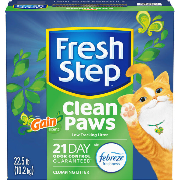 Fresh Step Clean Paws Clumping Low-Tracking Cat Litter, Gain Scent