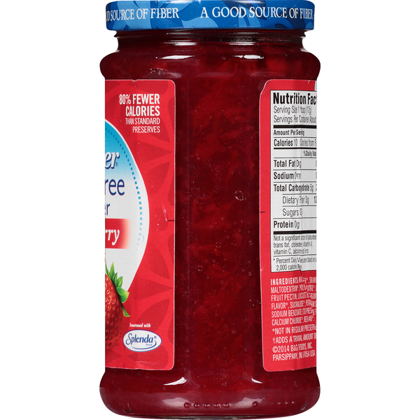 Polaner Preserves, Sugar Free, with Fiber, Strawberry