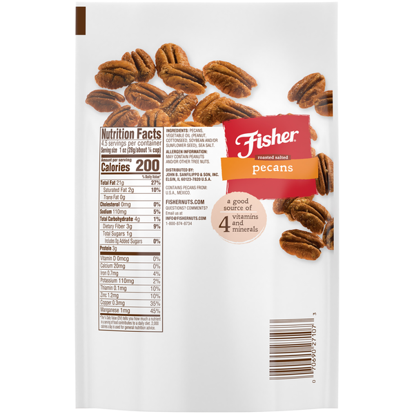 Fisher Roasted Salted Mammoth Pecans