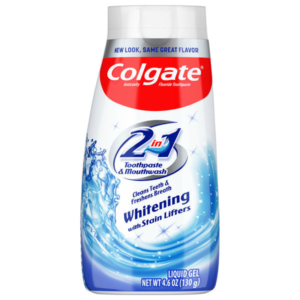 Colgate 2-in-1 Whitening Toothpaste Gel and Mouthwash, Mint
