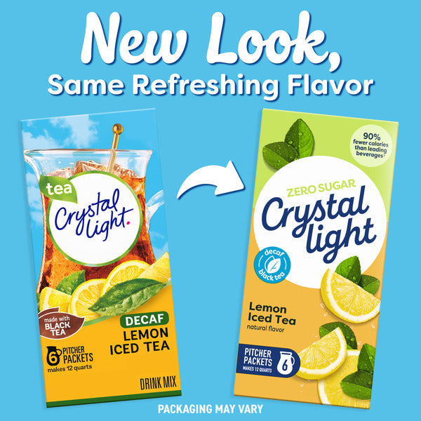 Crystal Light Decaf Lemon Iced Tea Naturally Flavored Powdered Drink Mix
