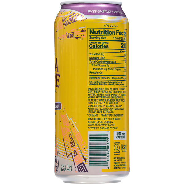 Yerba Madre Organic Passionfruit Coconut Yerba Mate