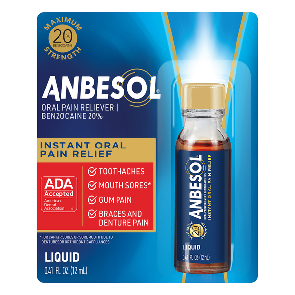 Anbesol Maximum Strength Liquid, Instant Oral Pain Relief