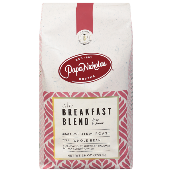 PapaNicholas Coffee Coffee, Whole Bean, Medium Roast, Breakfast Blend